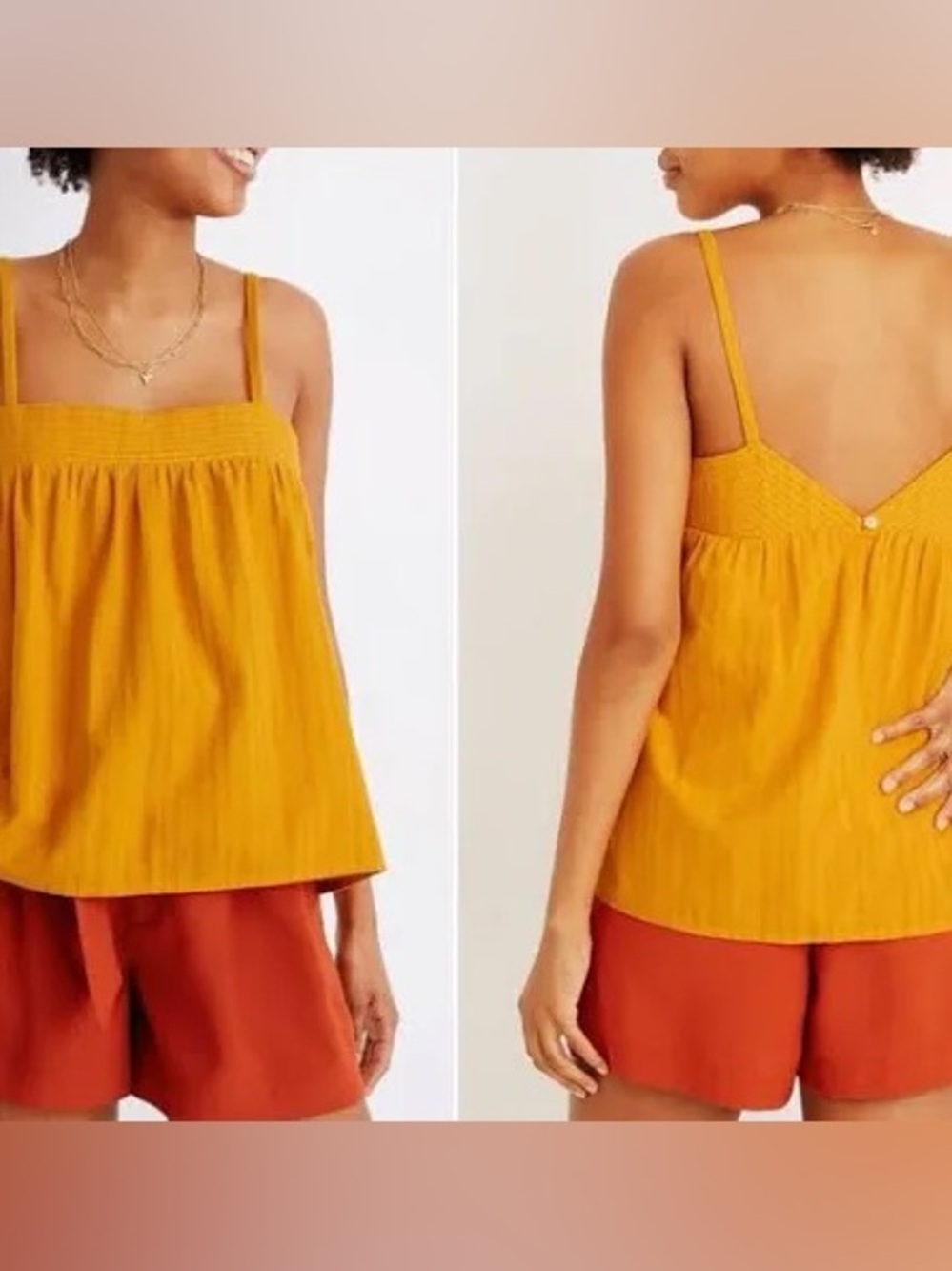 Madewell Mustard Yellow Swing Cami size 12